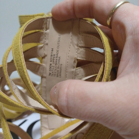 XOXO Eden Yellow Block Heel Sandals - Picture 2 of 8